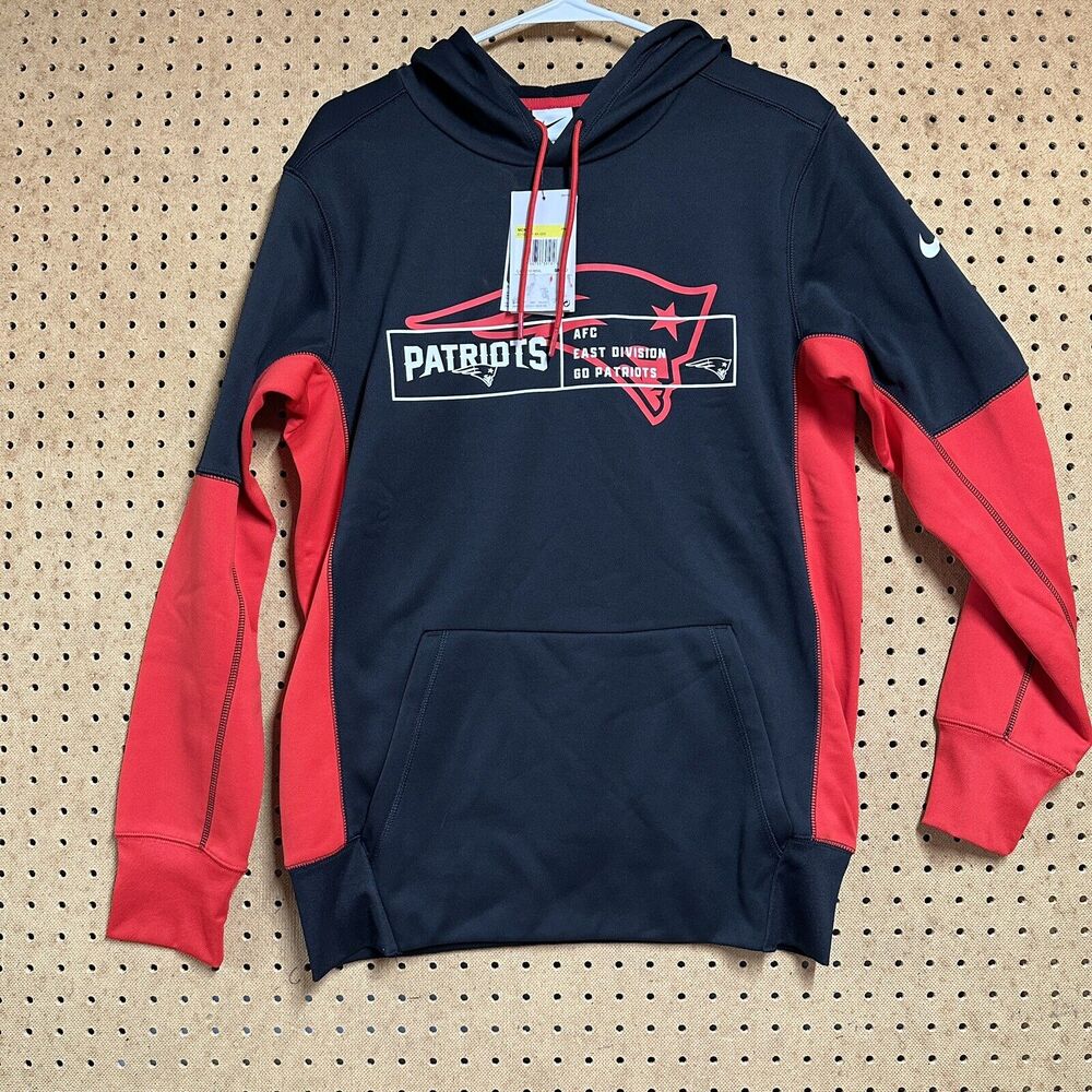 Nike New England Patriots Men Overlap Pullover Hoodie Sweatshirt Size Small